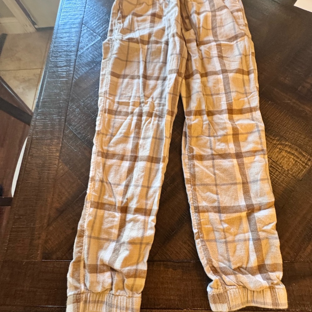 Hollister Plaid Pajama Pants - Beige and Brown